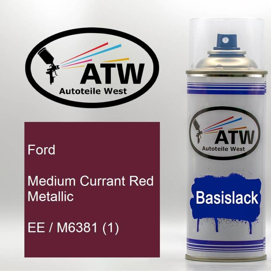 Ford, Medium Currant Red Metallic, EE / M6381 (1): 400ml Sprühdose, von ATW Autoteile West.